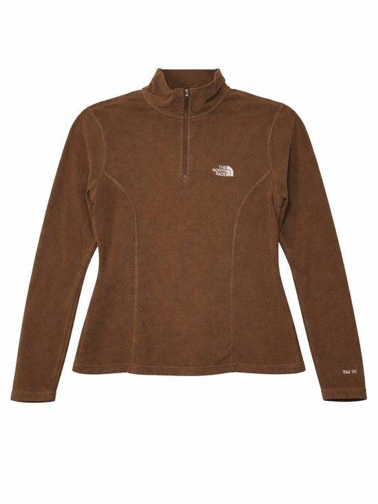 The North Face Tops - The North Face Women’s Brown TKA 100 Glacier 1/4 Zip Fleece Pullover Size Small